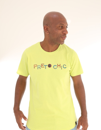 imagem Camiseta Verde - Estampa Preto Chic Colorido