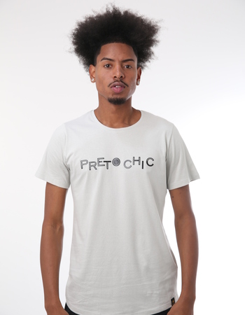 imagem Camiseta Cinza Claro - Estampa Preto Chic Preto